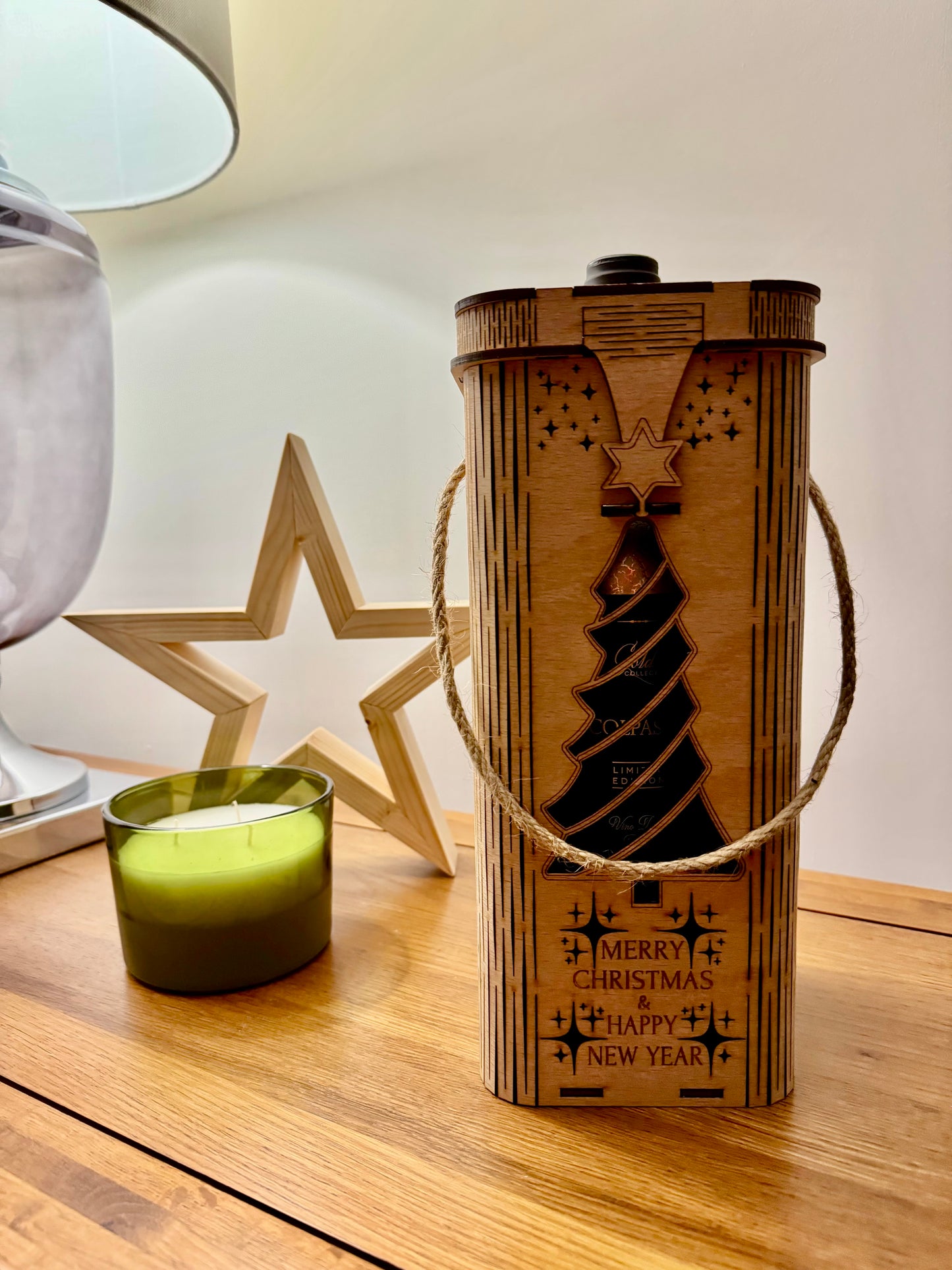 Handmade Wooden Wine Christmas Gift Box