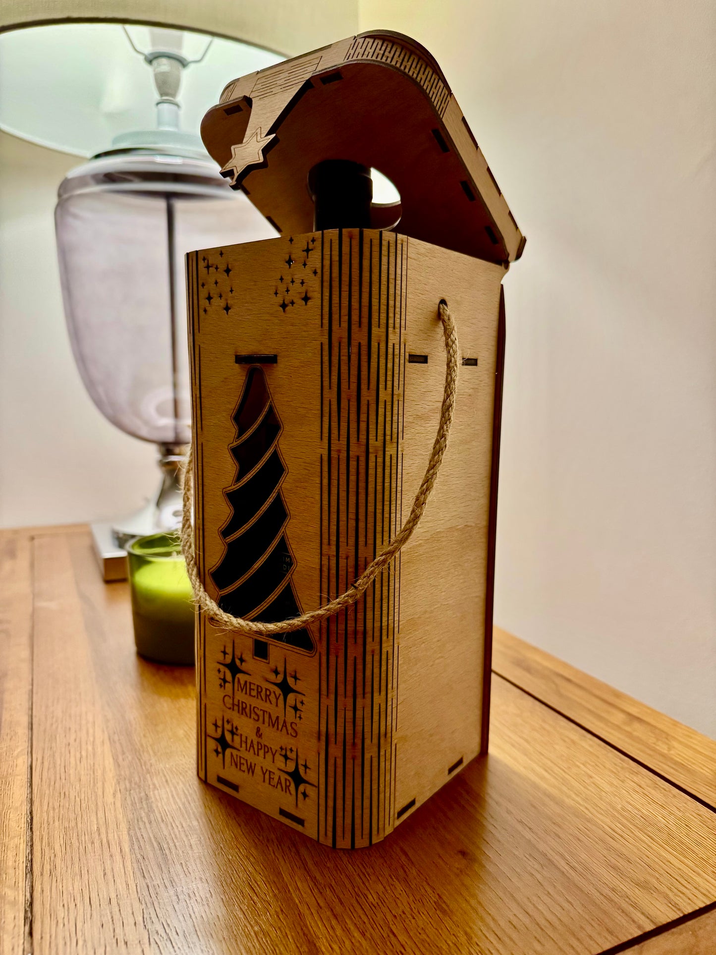 Handmade Wooden Wine Christmas Gift Box