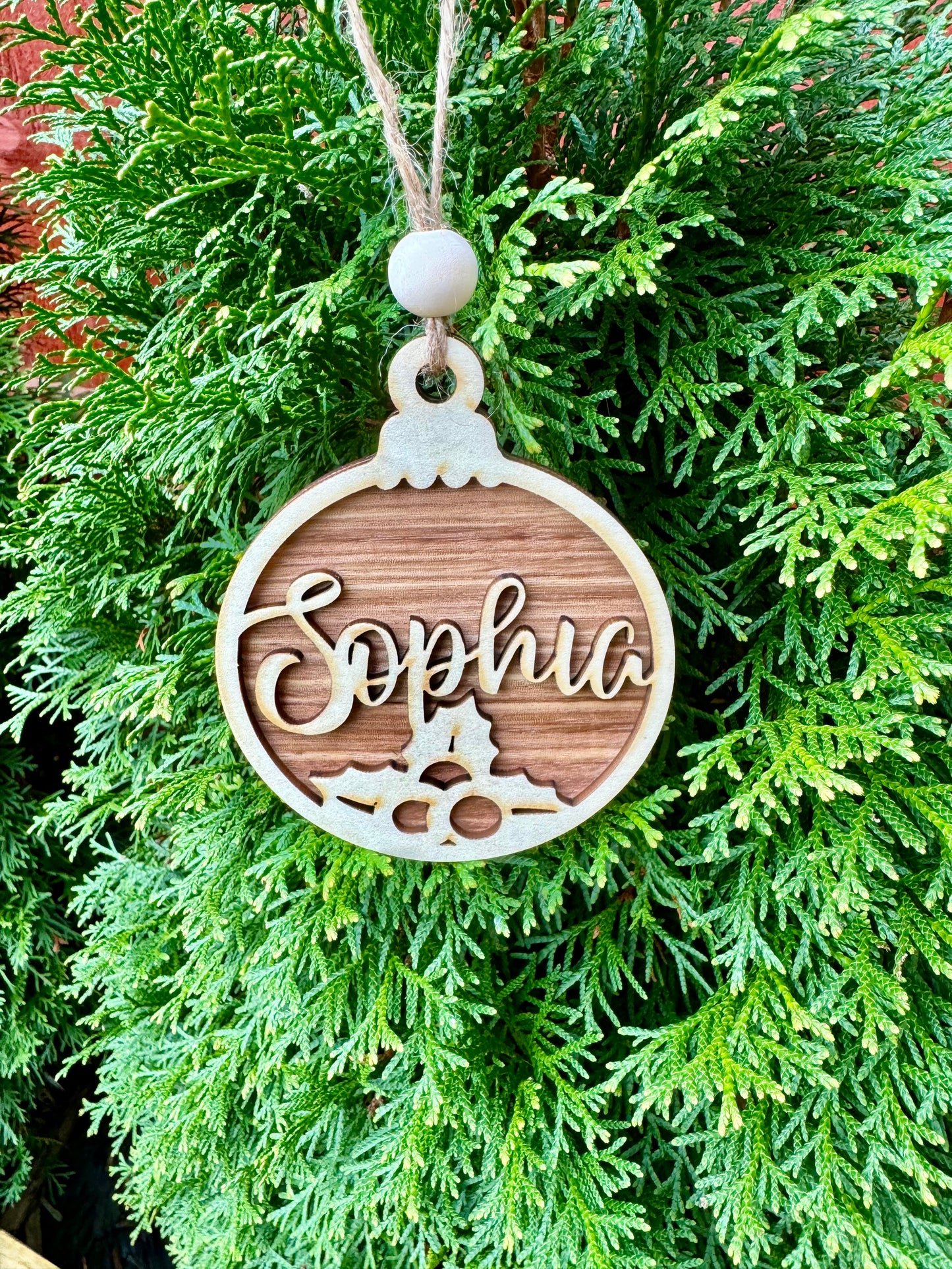 Personalised Wooden Christmas Baubles
