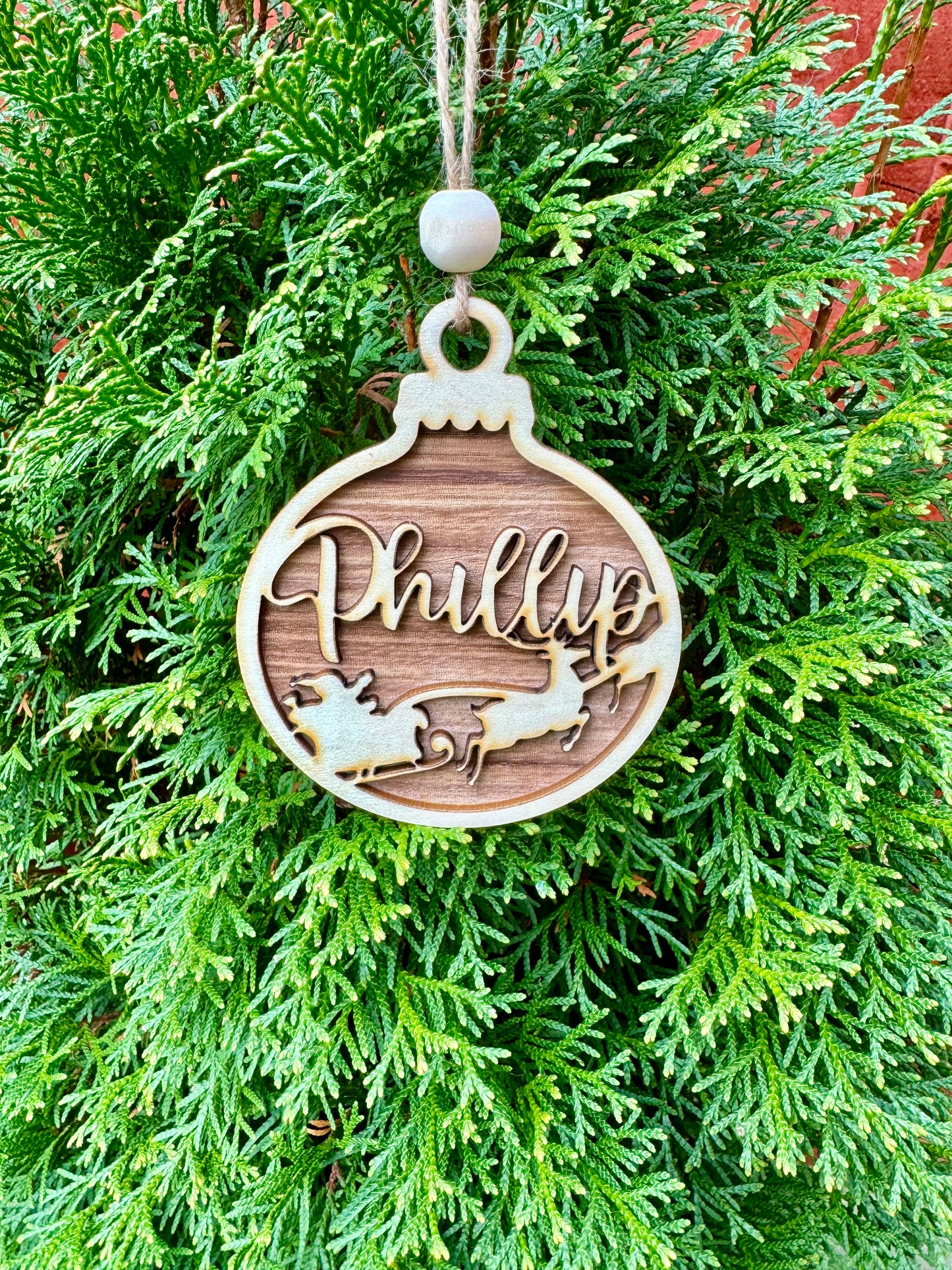 Personalised Wooden Christmas Baubles