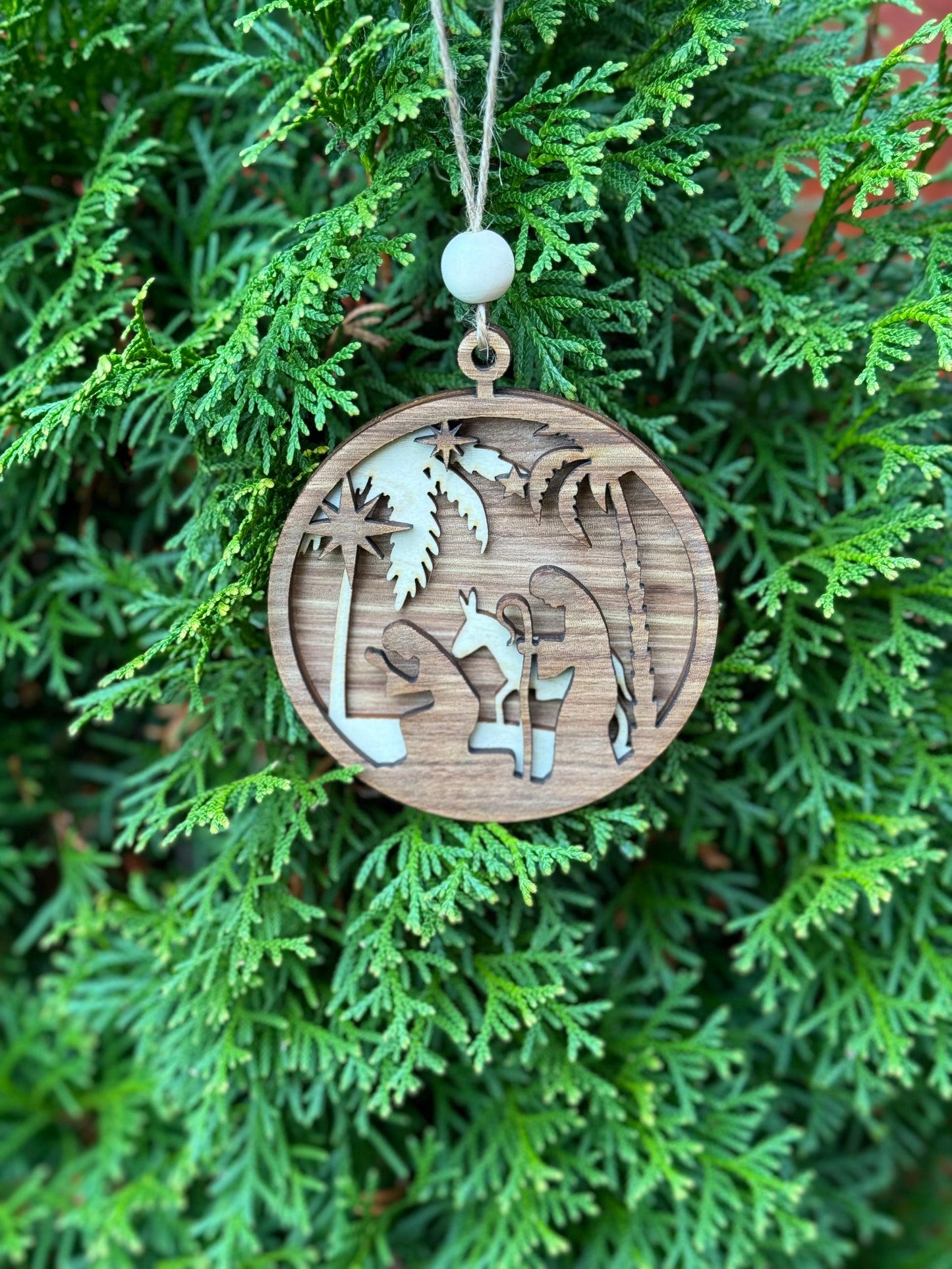 Wooden Nativity Baubles
