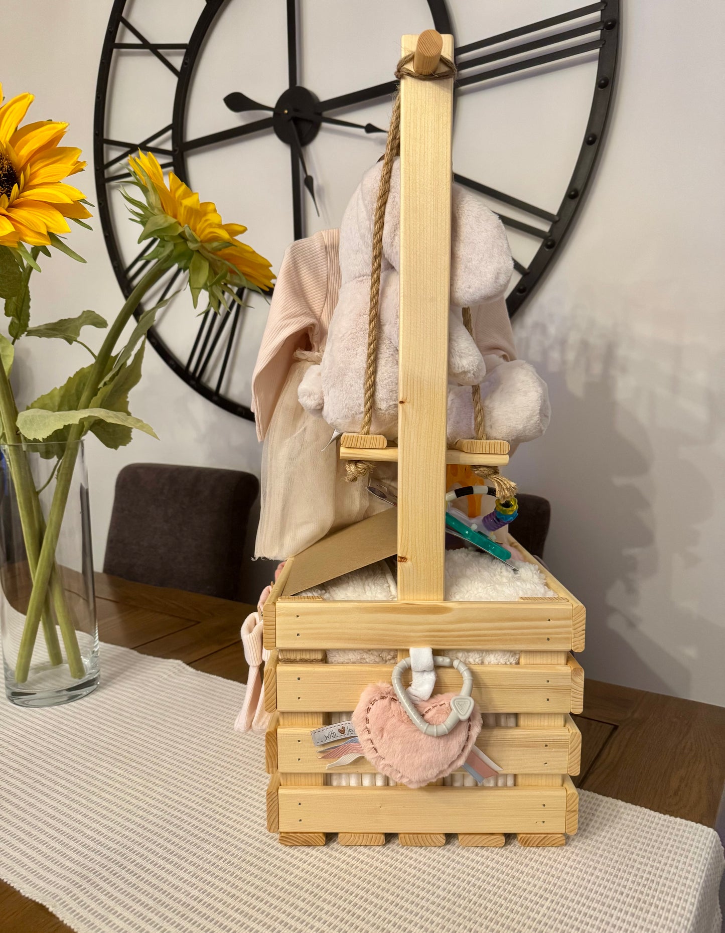 Personalised Wooden Baby Hamper Crate