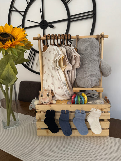 Personalised Wooden Baby Hamper Crate