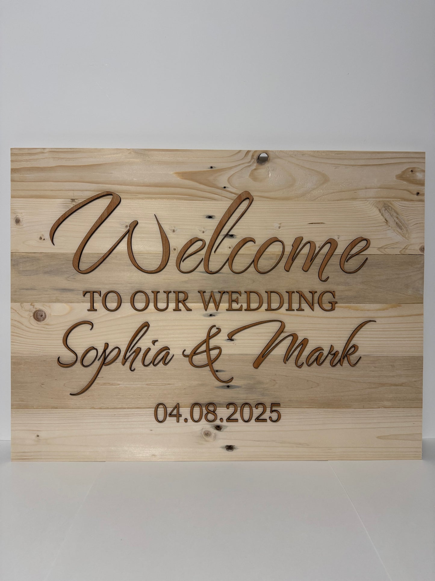 Personalised Wooden Wedding Welcome Sign