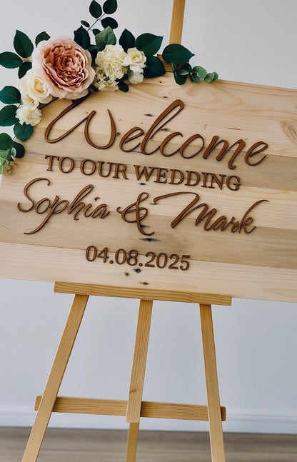 Personalised Wooden Wedding Welcome Sign