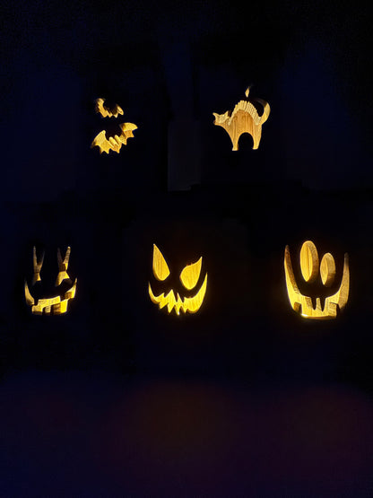 Rustic Wooden Halloween Lantern