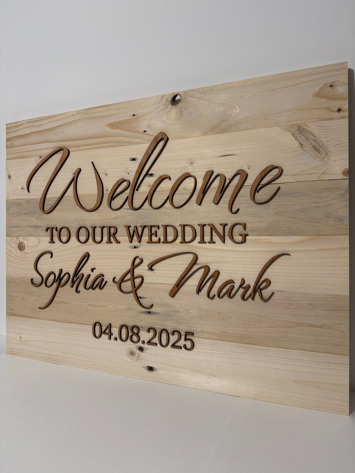 Personalised Wooden Wedding Welcome Sign