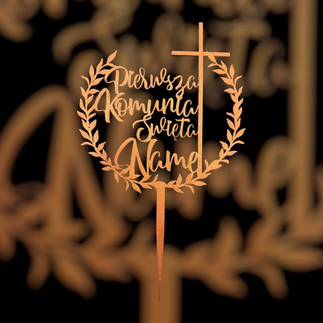 Personalised Wooden First Holy Communion Cake Toppers