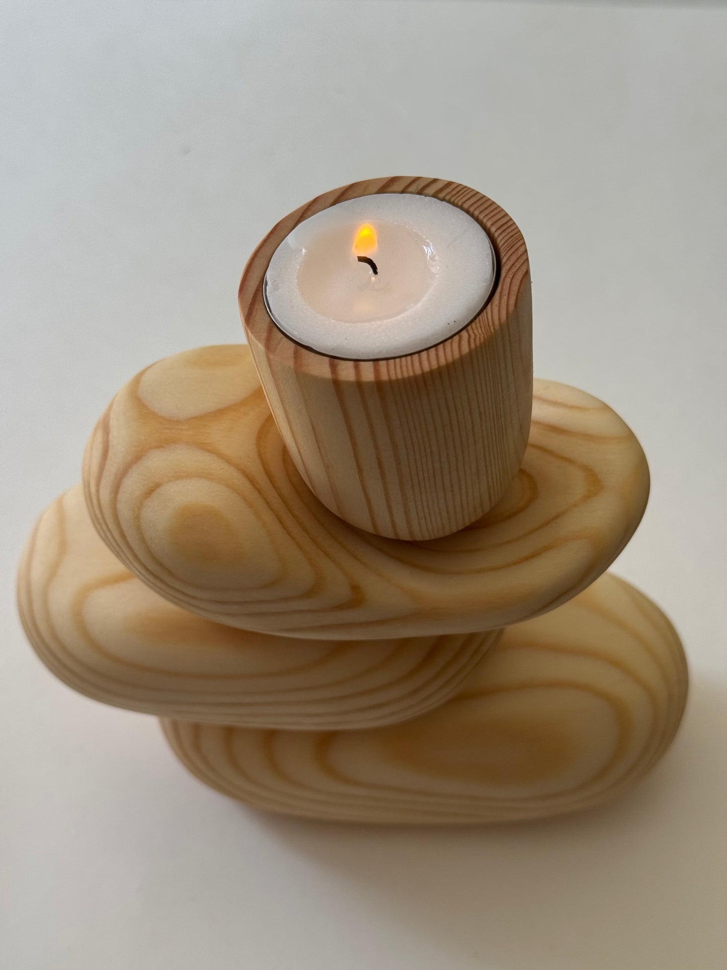 Zen-Style Wooden Candle Holder