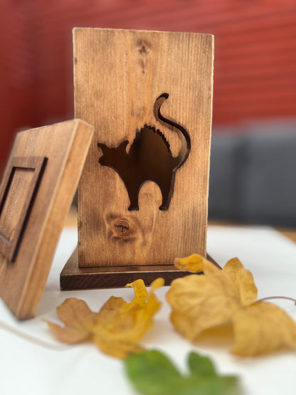 Rustic Wooden Halloween Lantern