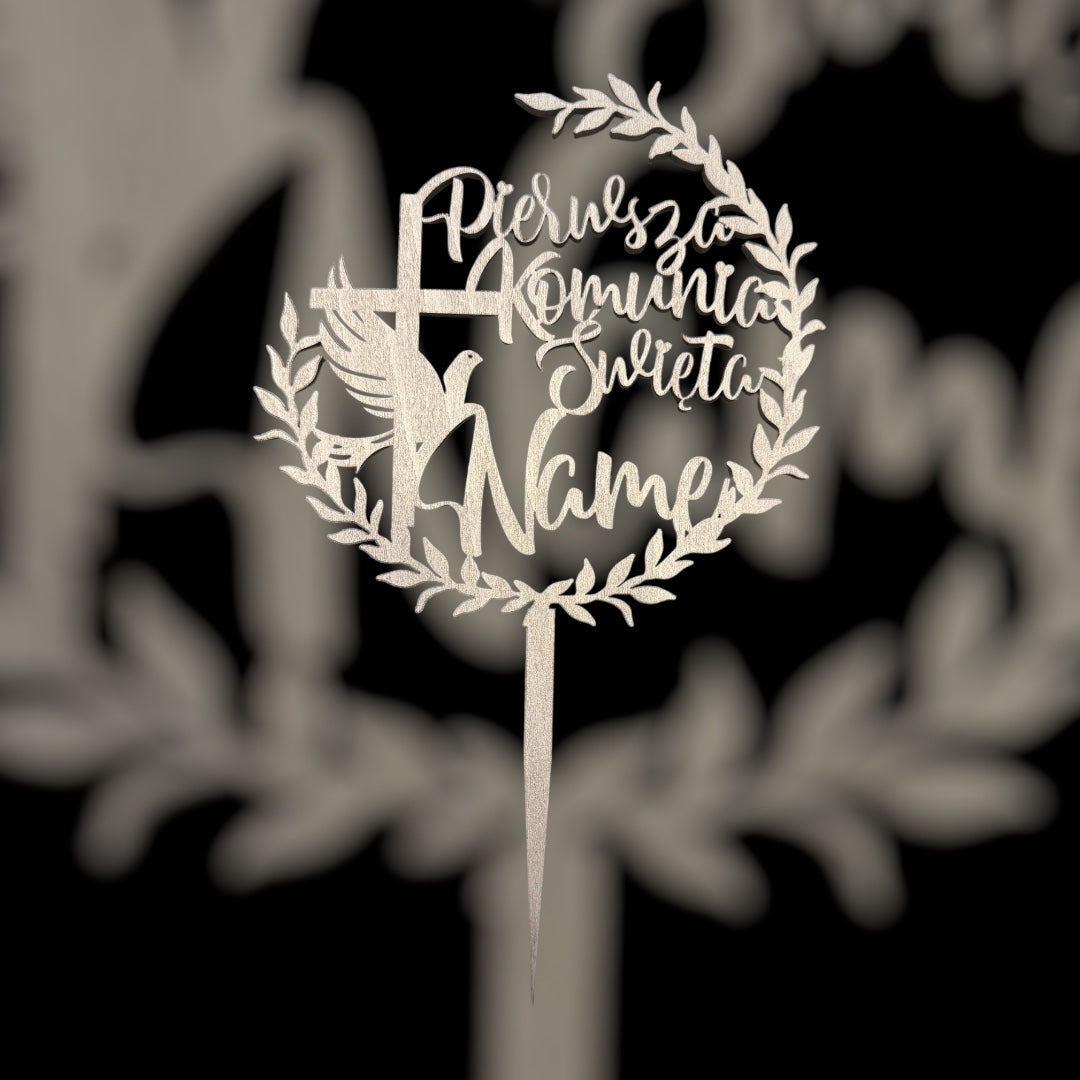 Personalised Wooden First Holy Communion Cake Toppers