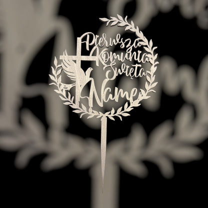 Personalised Wooden First Holy Communion Cake Toppers
