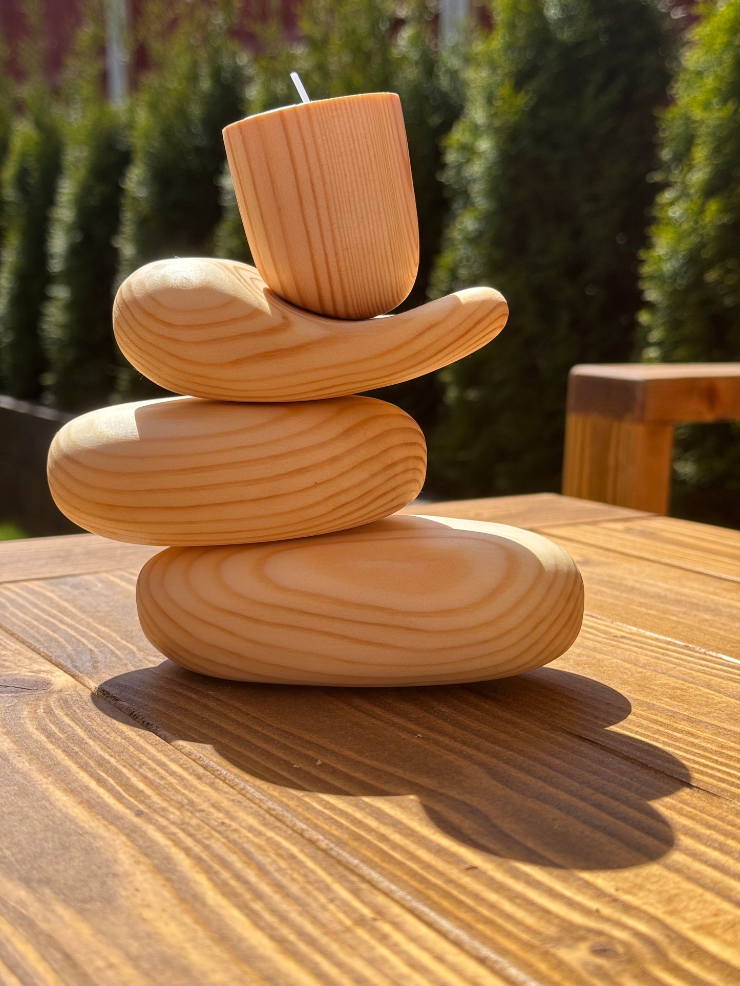 Zen-Style Wooden Candle Holder