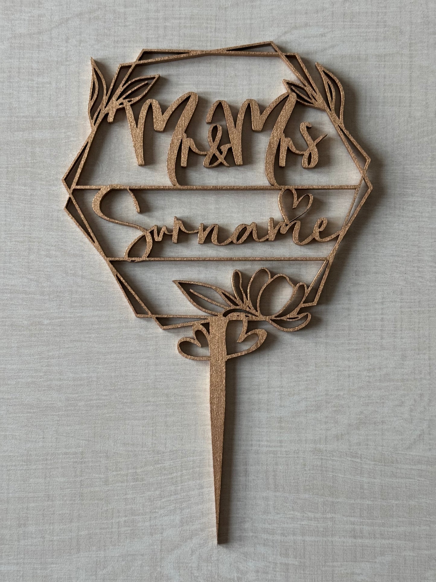 Wedding Personalised Wooden Cake Topper