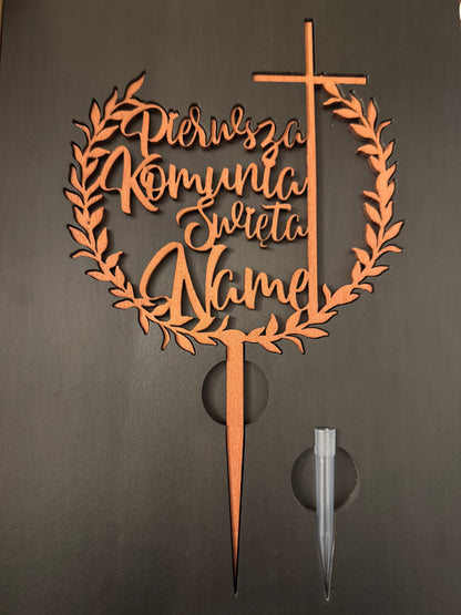 Personalised Wooden First Holy Communion Cake Toppers