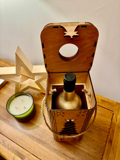 Handmade Wooden Wine Christmas Gift Box