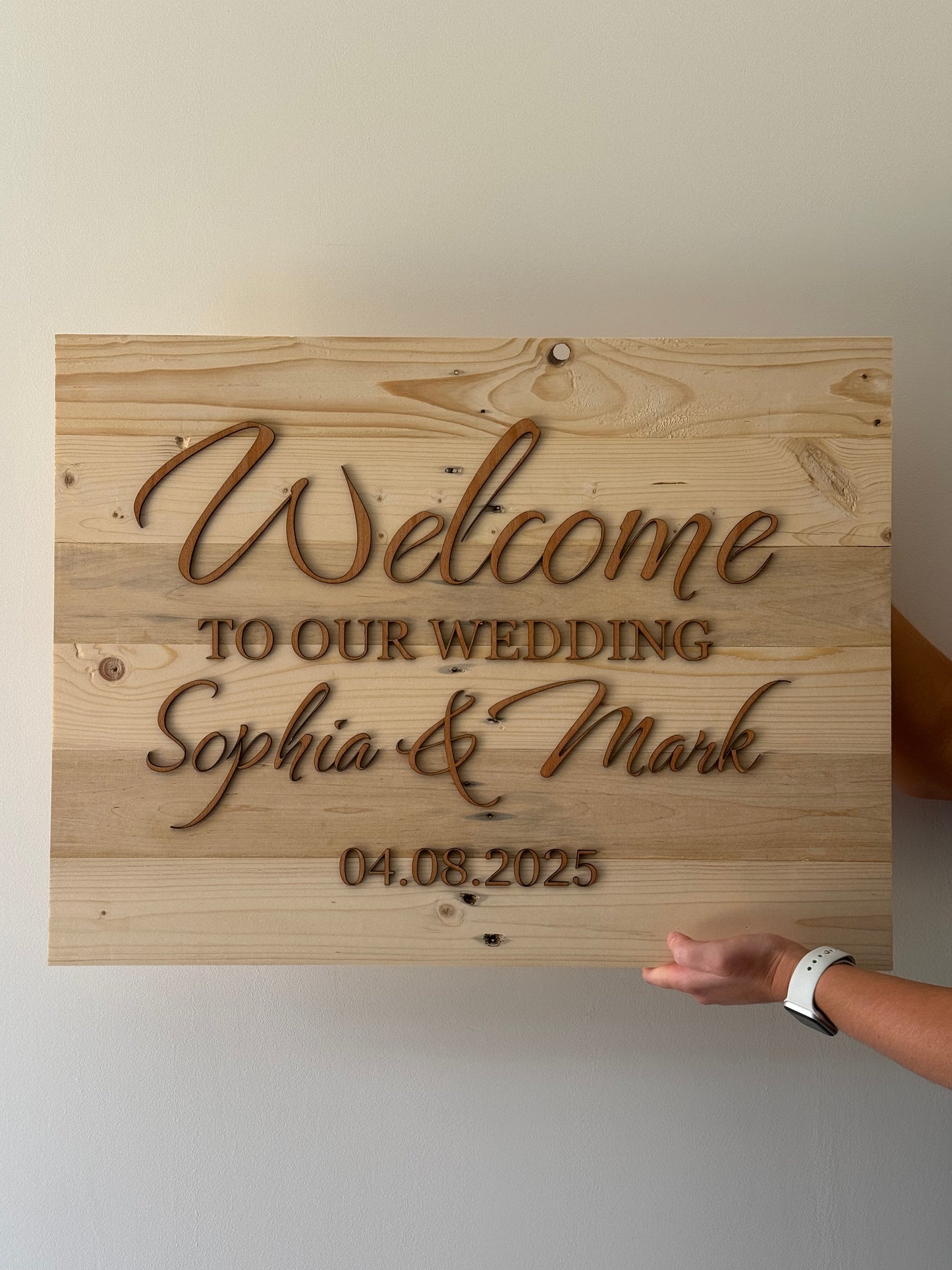 Personalised Wooden Wedding Welcome Sign