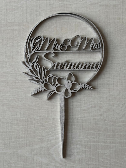 Wedding Personalised Wooden Cake Topper