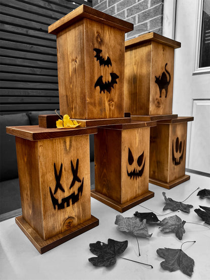Rustic Wooden Halloween Lantern
