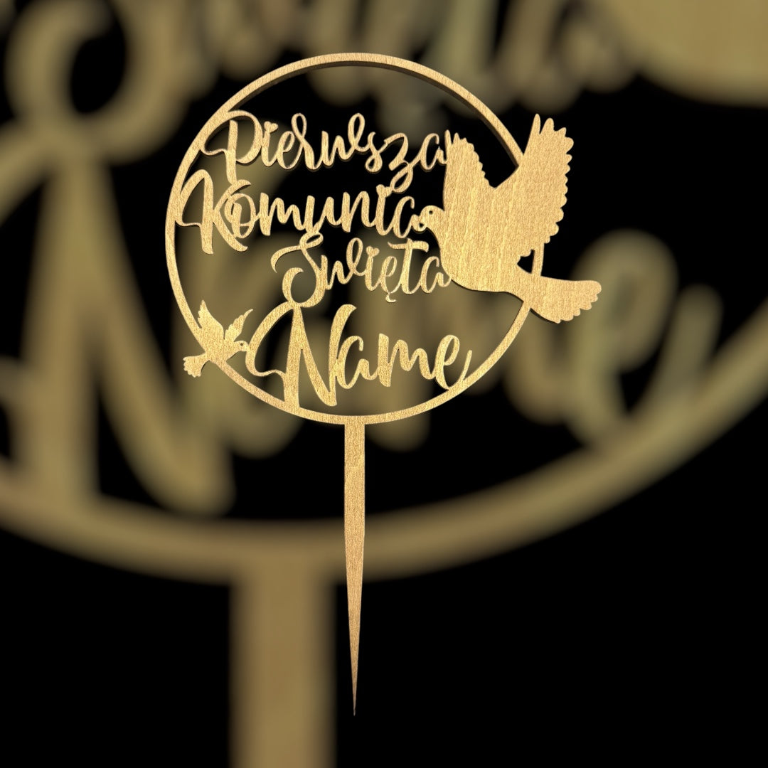 Personalised Wooden First Holy Communion Cake Toppers