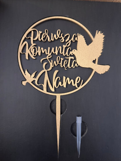 Personalised Wooden First Holy Communion Cake Toppers