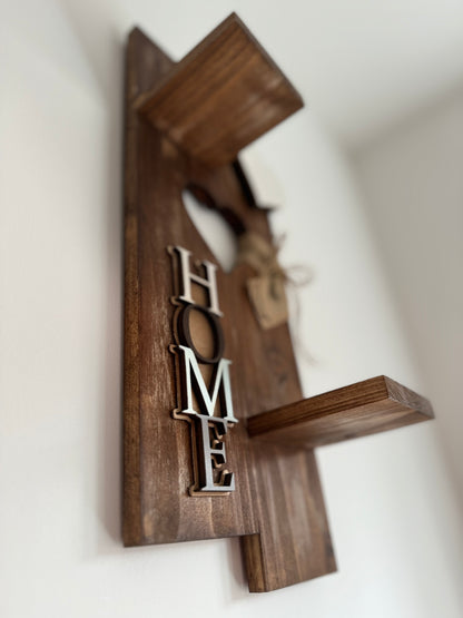 Shelf with HOME Sign