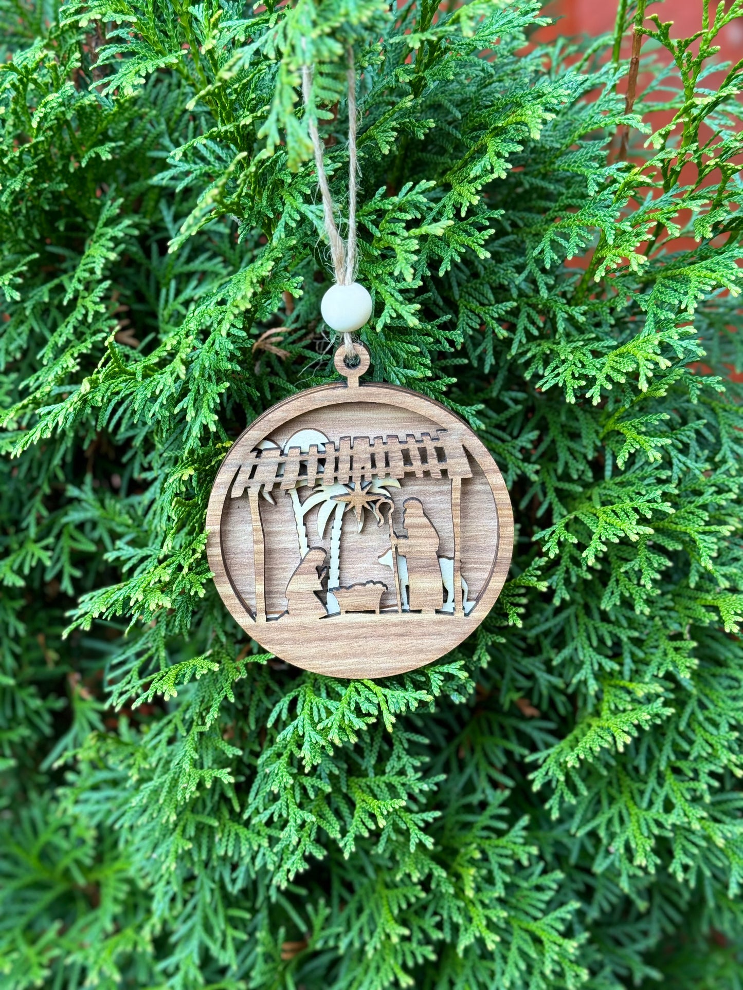 Wooden Nativity Baubles