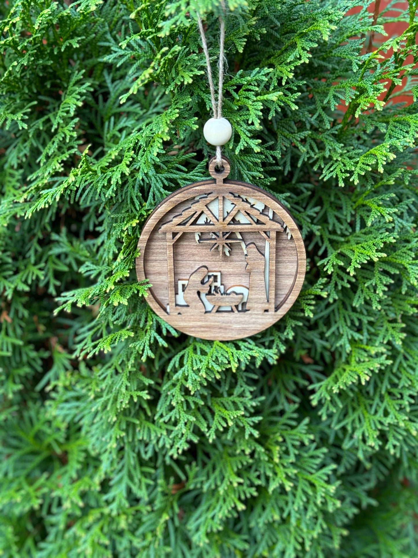 Wooden Nativity Baubles