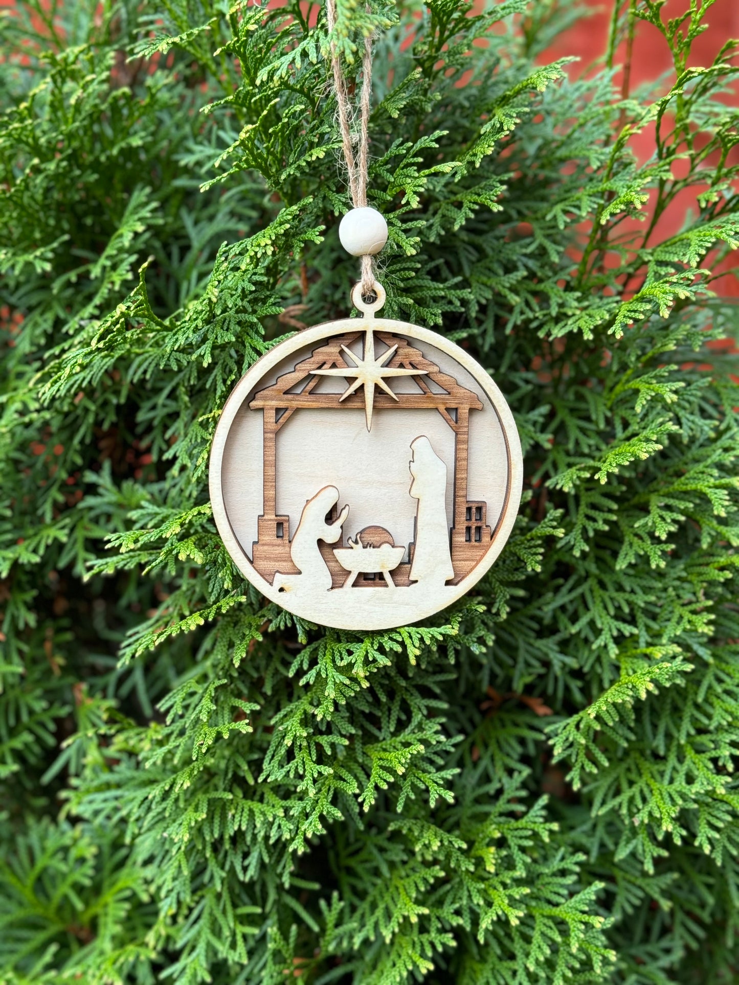 Wooden Nativity Baubles