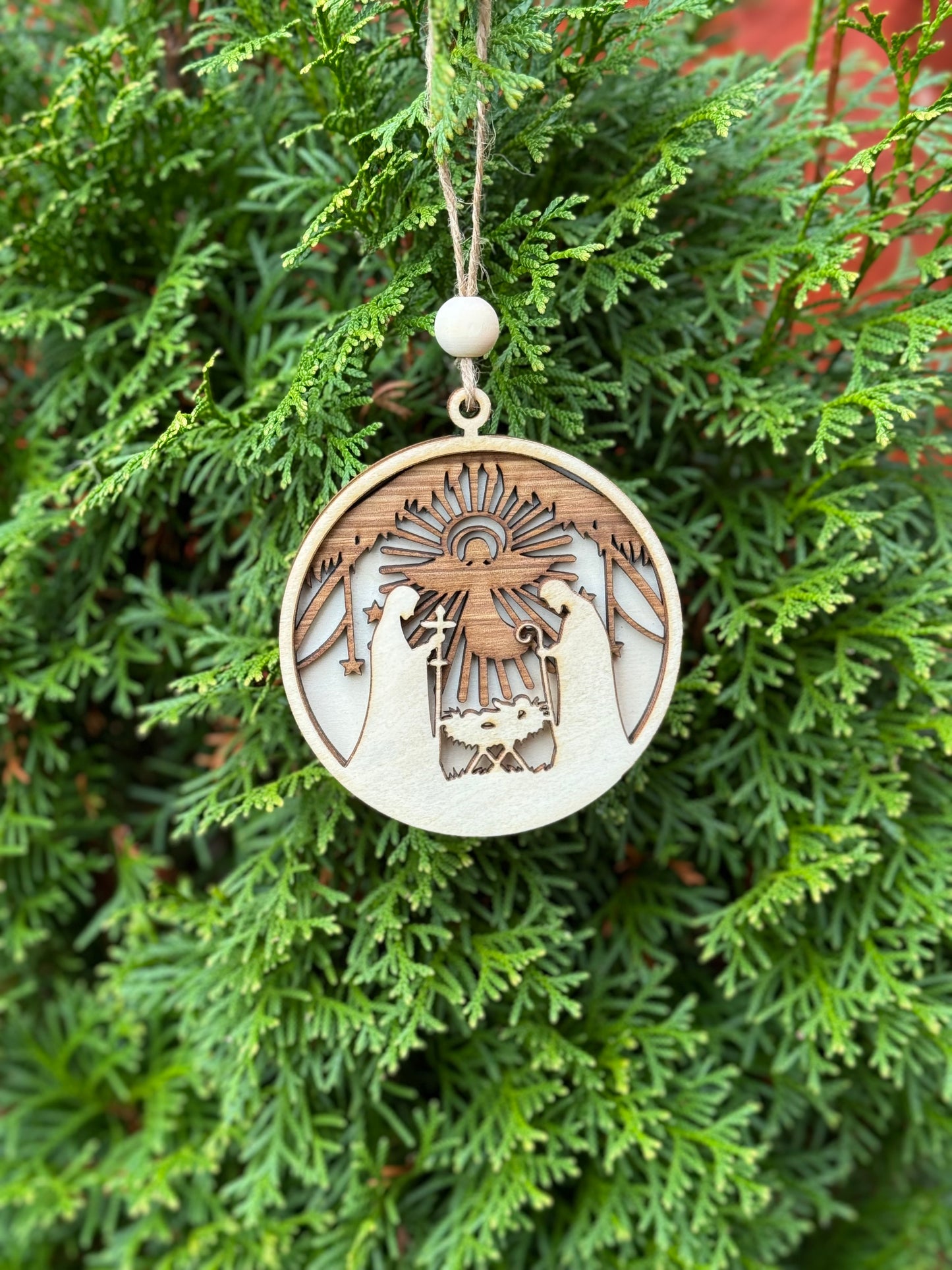Wooden Nativity Baubles