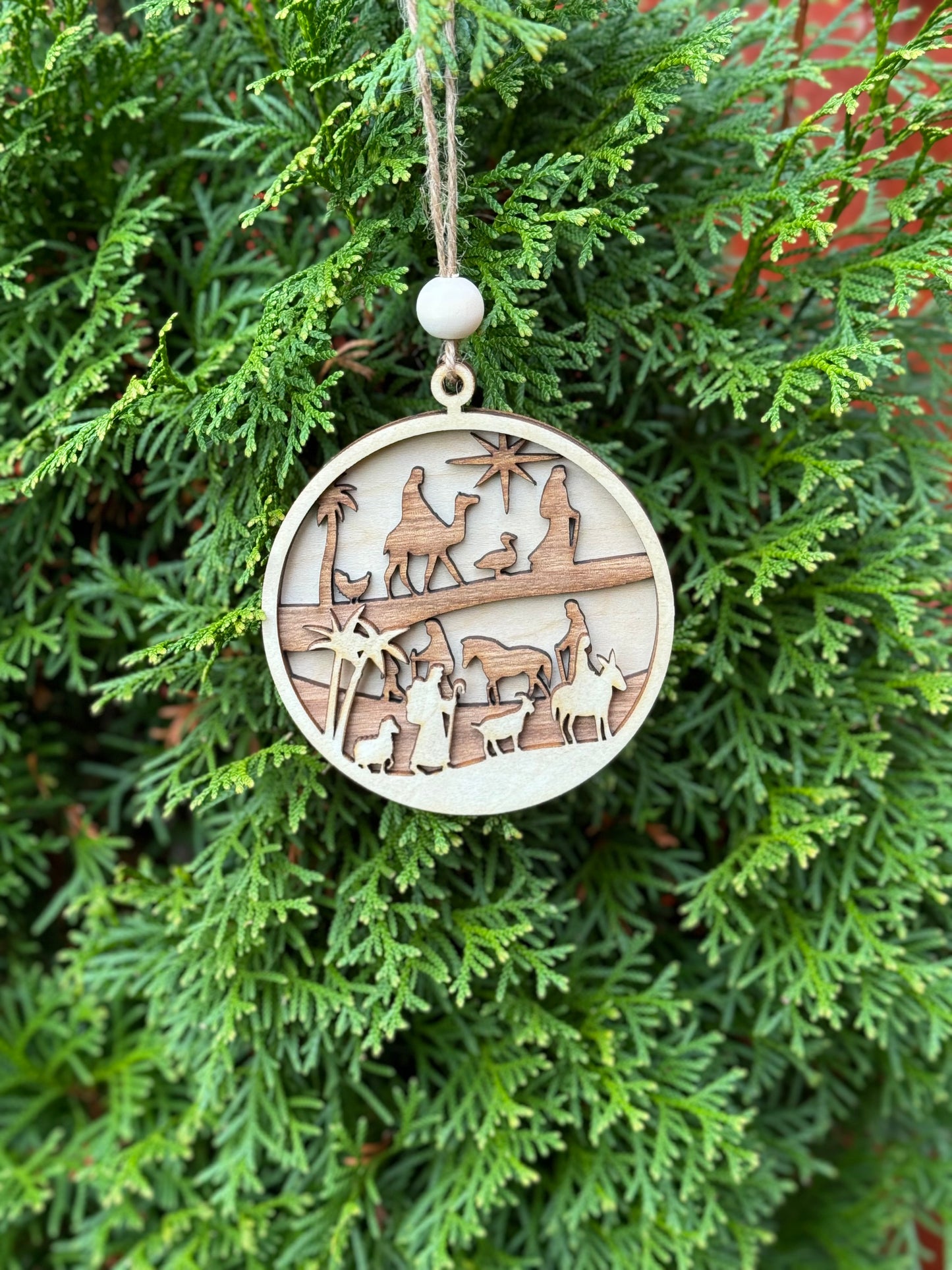Wooden Nativity Baubles