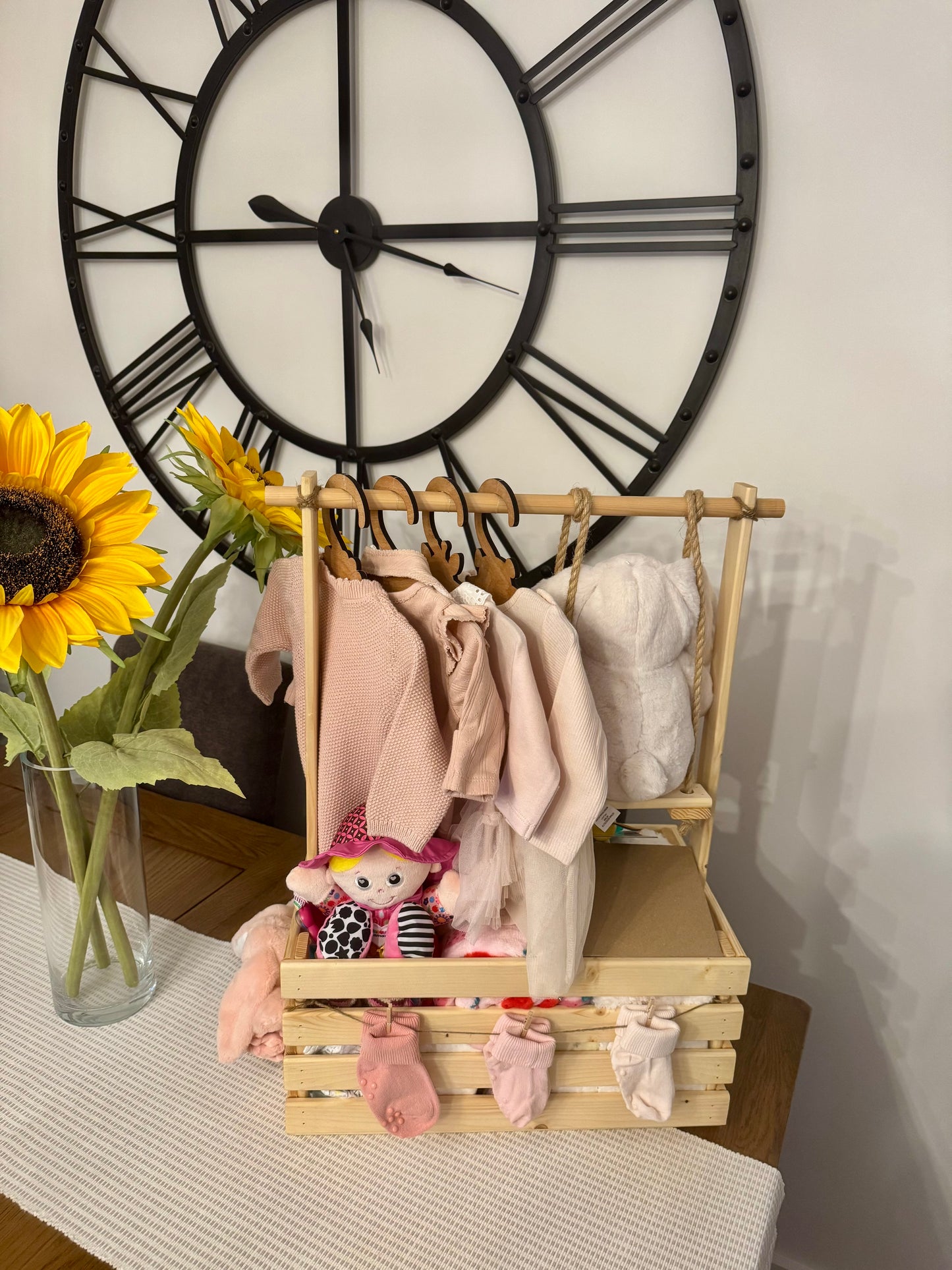 Personalised Wooden Baby Hamper Crate