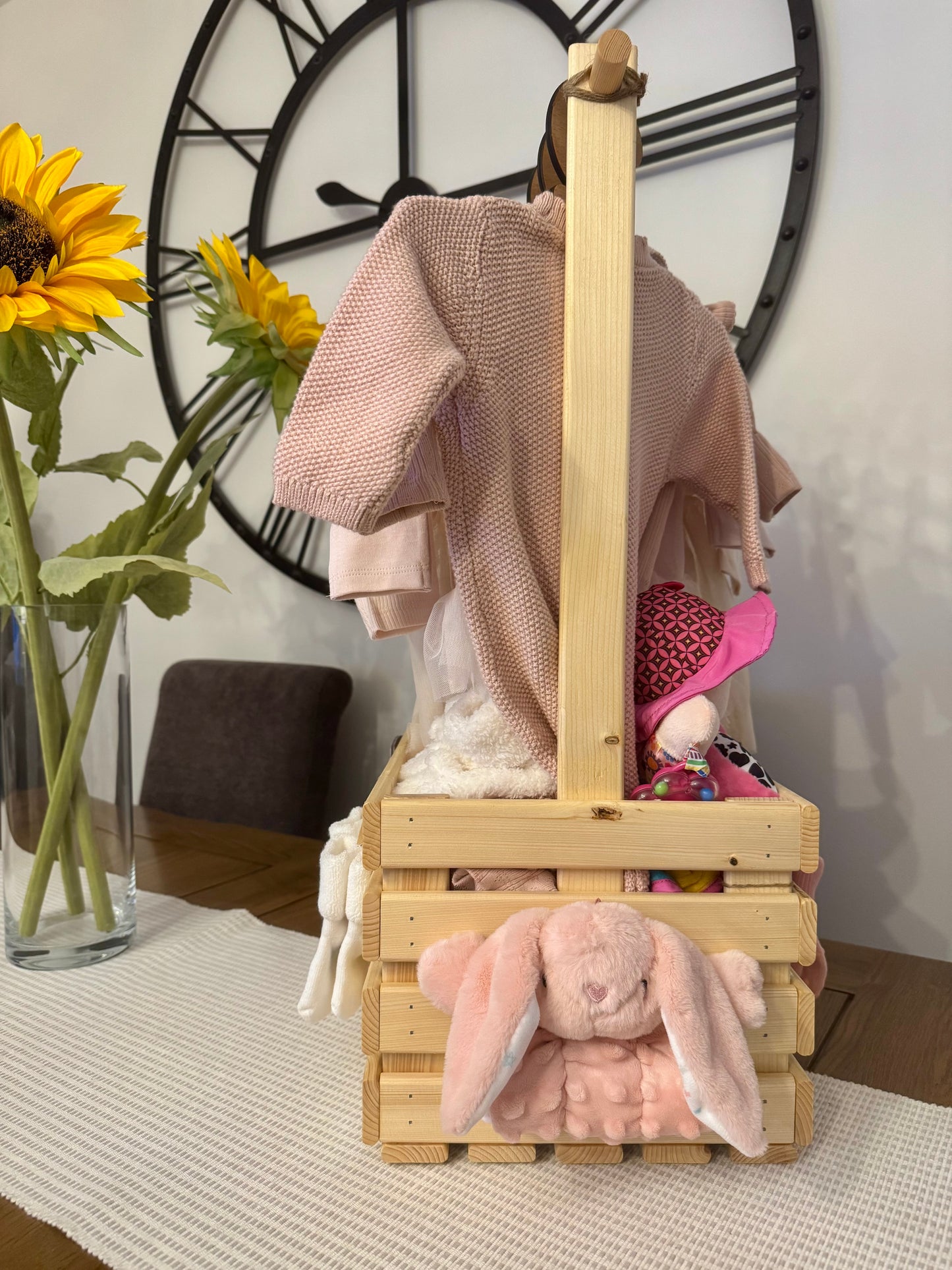 Personalised Wooden Baby Hamper Crate