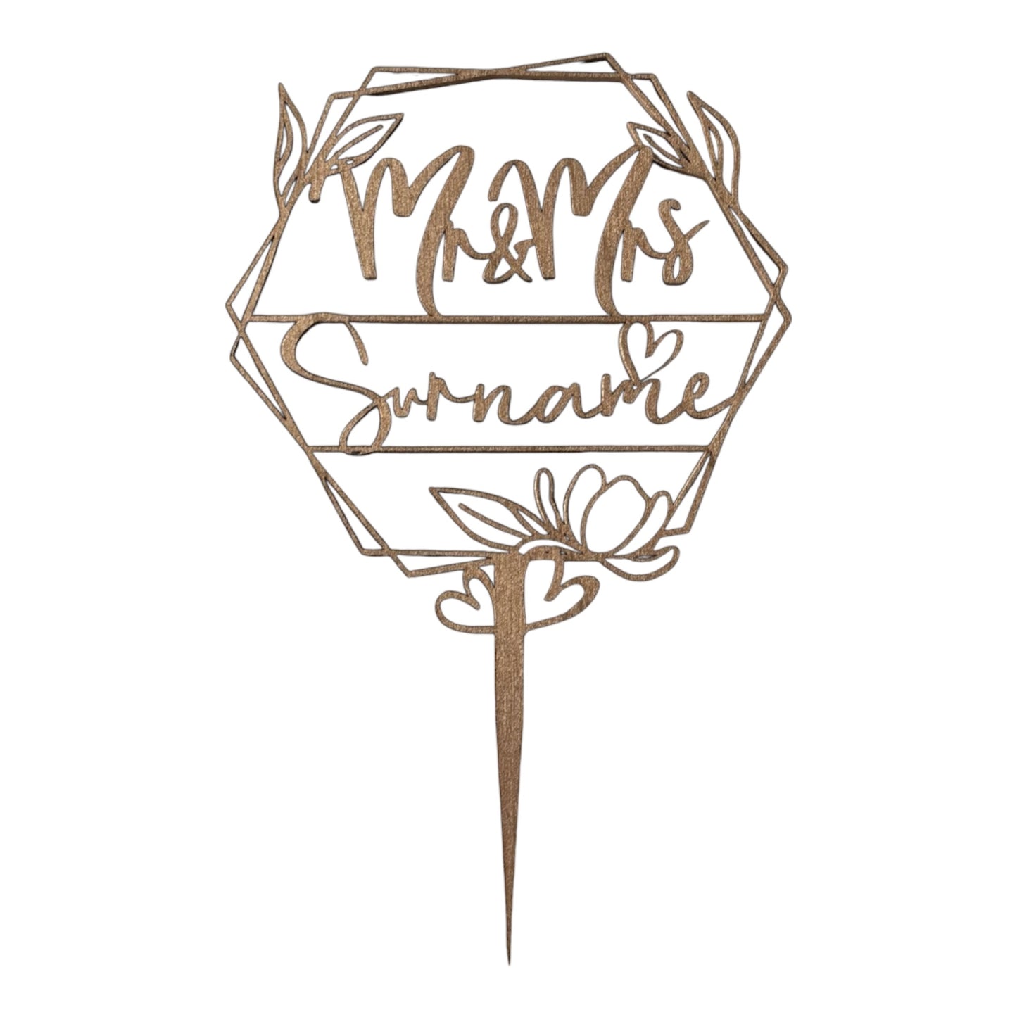 Personalised Wooden Wedding Cake Toppers